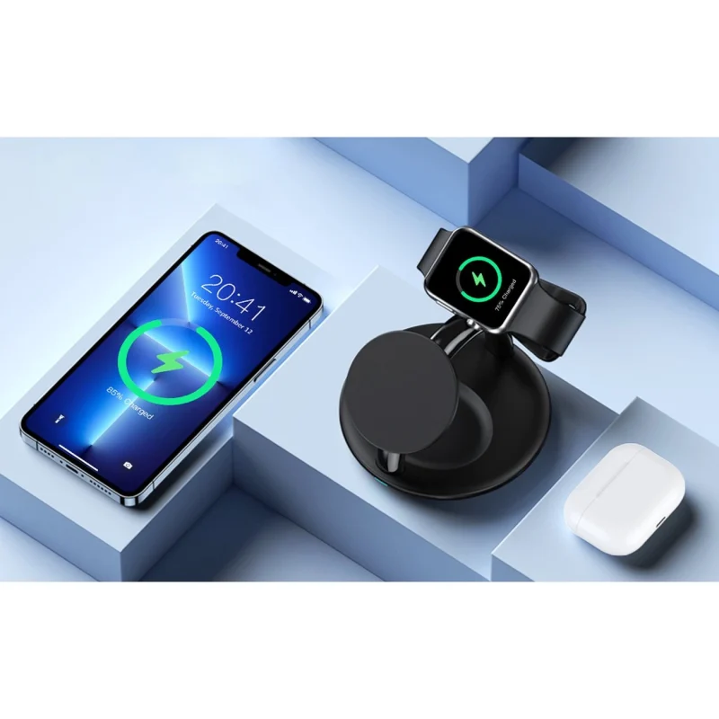 Choetech indukcyjna stacja ładująca 3w1 iPhone 12/13/14, AirPods Pro, Apple Watch czarny (T587-F) - obrazek 7