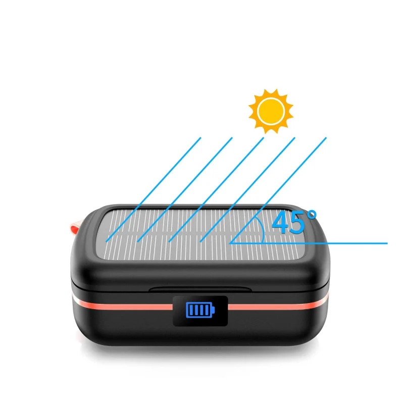 Choetech słuchawki bezprzewodowe TWS wodoodporne z panelem słonecznym i wbudowanym powerbankiem 2500mAh czarny (BH-T05) - obrazek 7