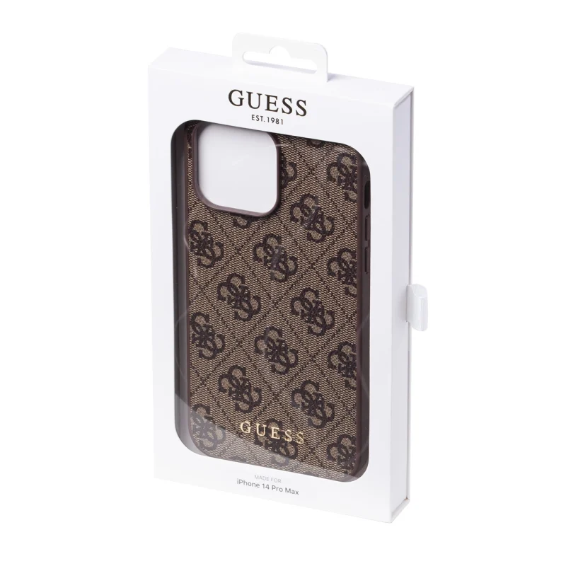 Etui Guess 4G Metal Gold Logo na iPhone 14 Pro Max - brązowe - obrazek 5