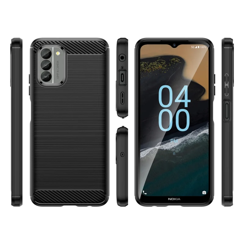 Carbon Case etui Nokia G400 elastyczny silikonowy karbonowy pokrowiec czarne - obrazek 2