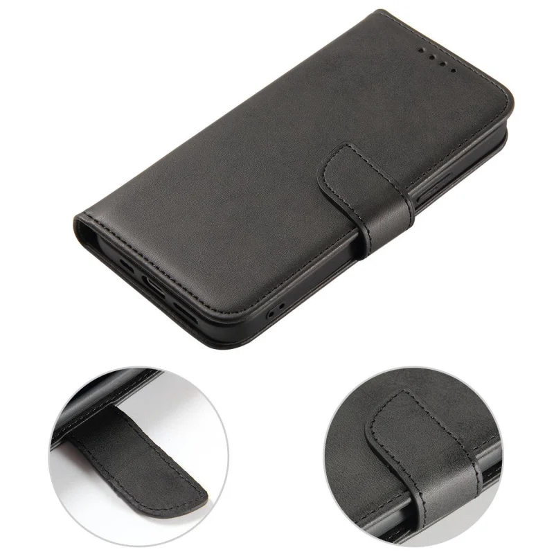 Magnet Case etui Vivo Y35 / Vivo Y22 / Vivo Y22s pokrowiec z klapką portfel podstawka czarne - obrazek 2