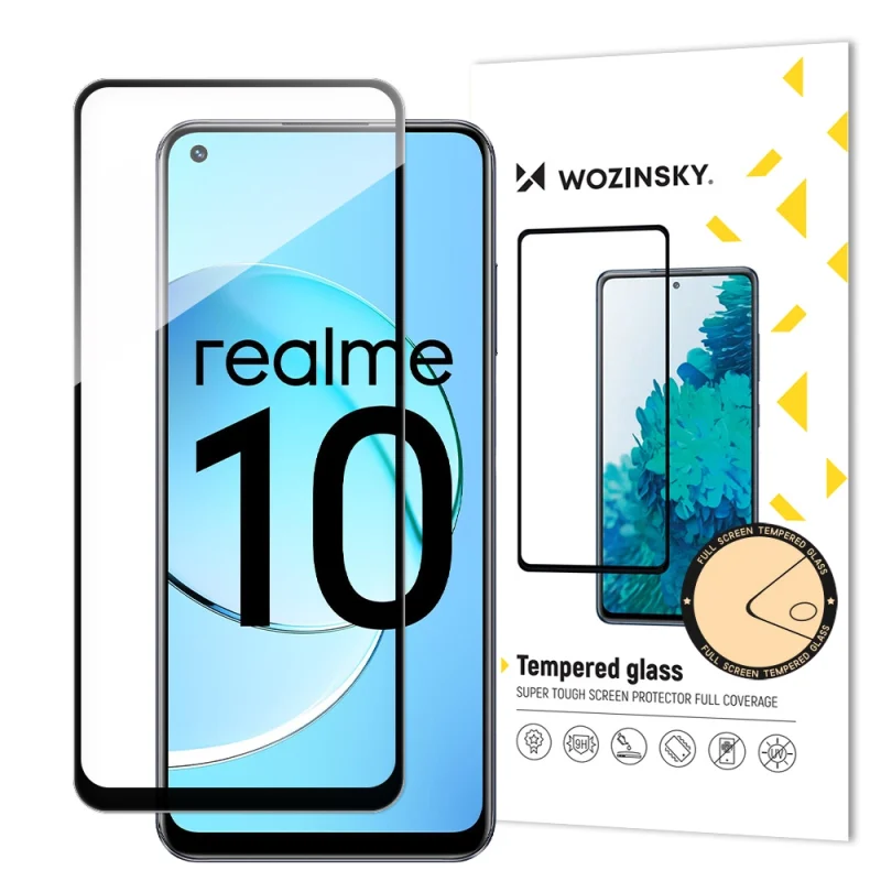 Wozinsky Full Glue Tempered Glass szkło hartowane Realme 10 9H na cały ekran z czarną ramką