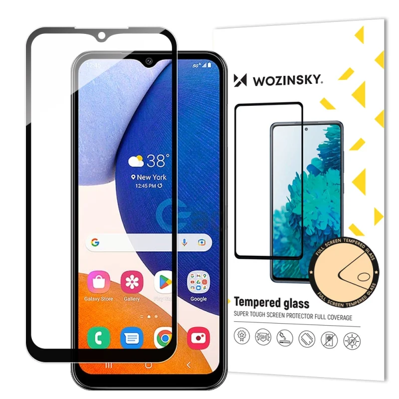 Wozinsky Full Glue Tempered Glass szkło hartowane Samsung Galaxy A14 5G / A14 9H na cały ekran z czarną ramką