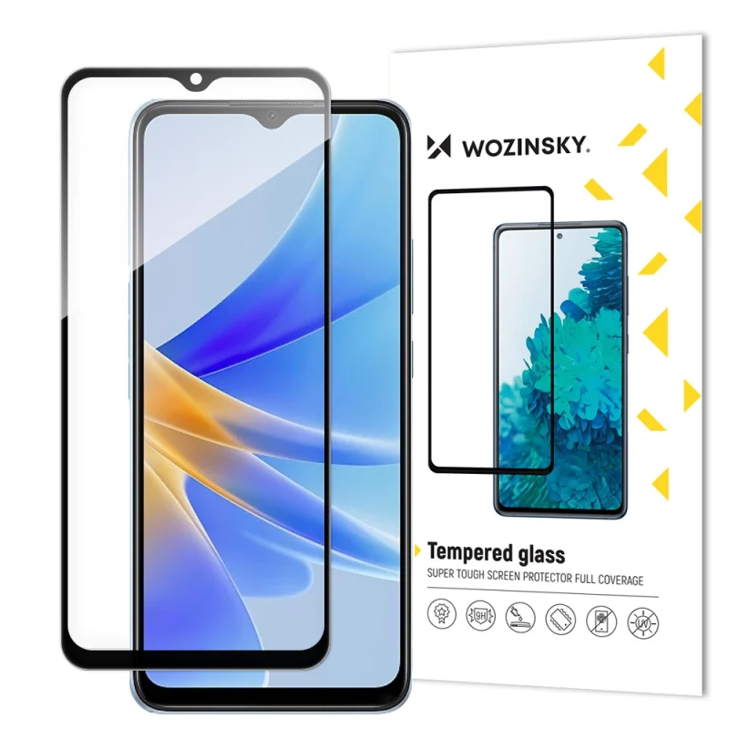 Wozinsky Full Glue Tempered Glass szkło hartowane Oppo A17 9H na cały ekran z czarną ramką