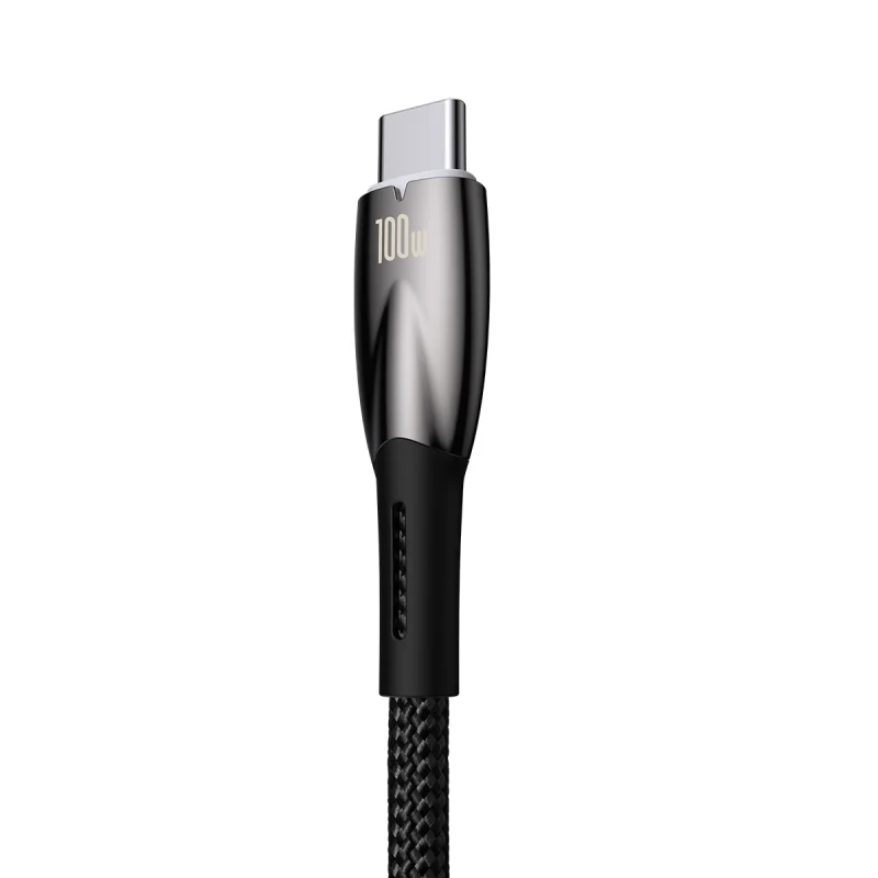 Baseus Glimmer Series kabel do szybkiego ładowania USB-A - USB-C 100W 480Mb/s 1m czarny - obrazek 3