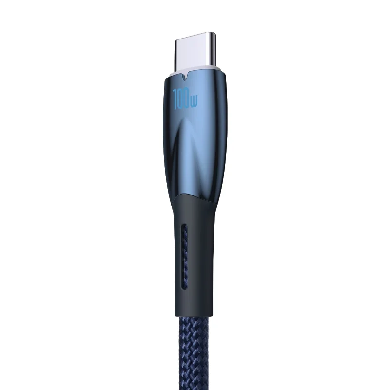 Baseus Glimmer Series kabel do szybkiego ładowania USB-A - USB-C 100W 480Mb/s 1m niebieski - obrazek 4