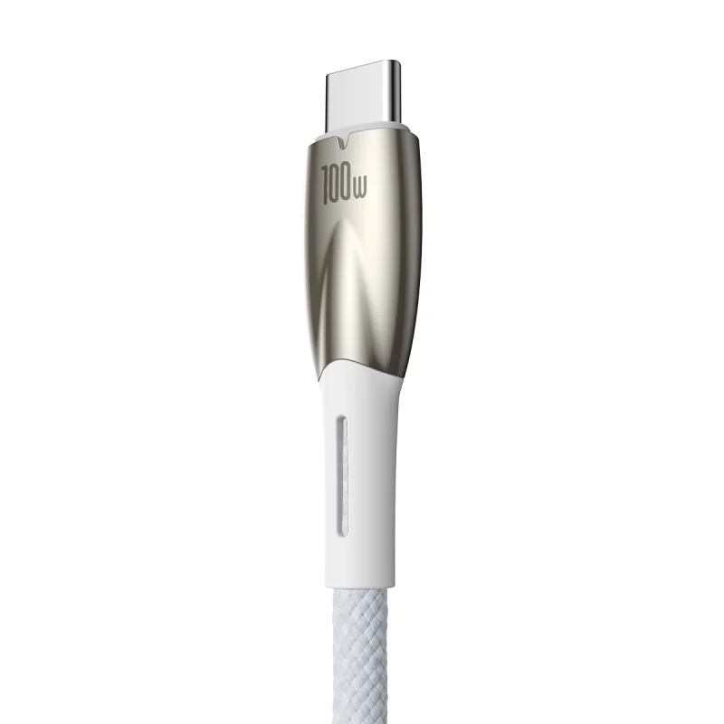 Baseus Glimmer Series kabel do szybkiego ładowania USB-A - USB-C 100W 480Mb/s 1m biały - obrazek 3