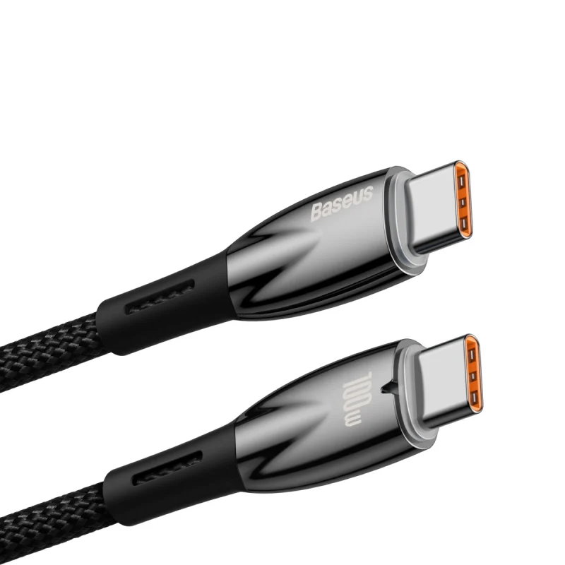 Baseus Glimmer Series kabel do szybkiego ładowania USB-C 480Mb/s PD 100W 2m czarny - obrazek 2