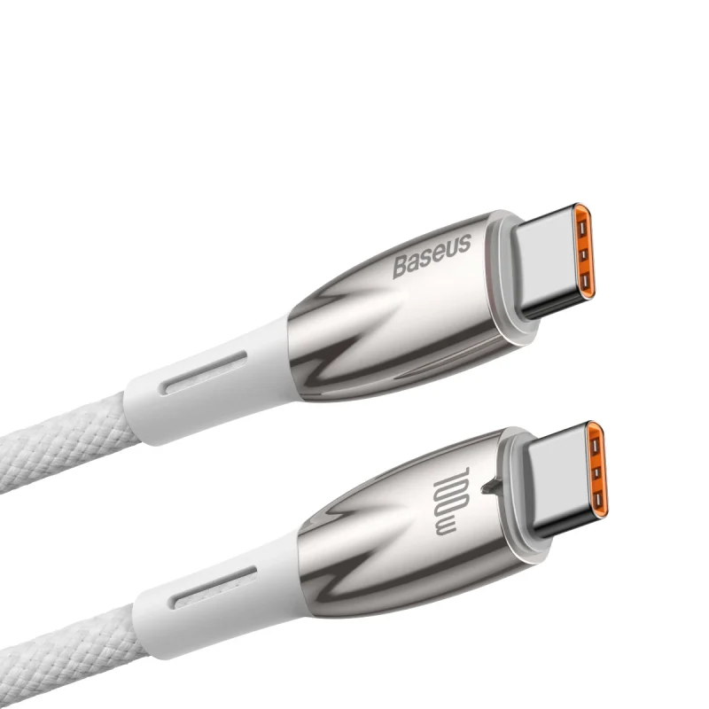 Kabel Baseus CADH000802 USB-C - USB-C PD 100W 5A 480Mb/s 2m - biały - obrazek 2