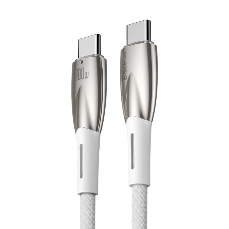 Kabel Baseus CADH000802 USB-C - USB-C PD 100W 5A 480Mb/s 2m - biały - obrazek 3