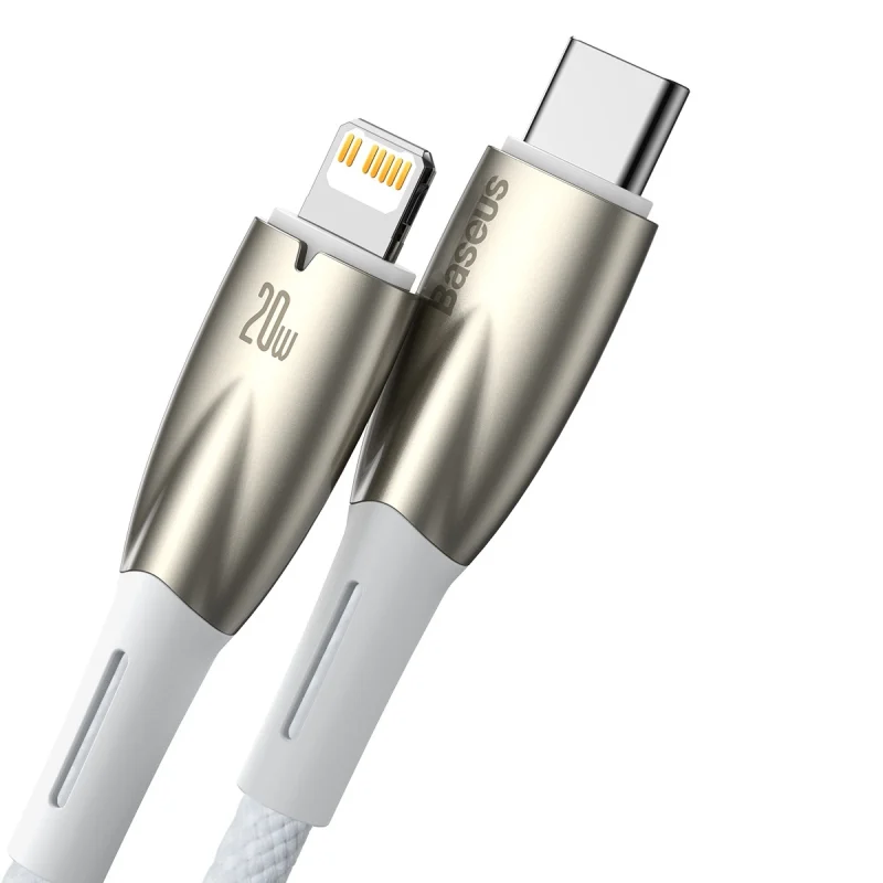 Kabel Baseus CADH000002 Lightning - USB-C PD 20W 480Mb/s 1m - biały - obrazek 2