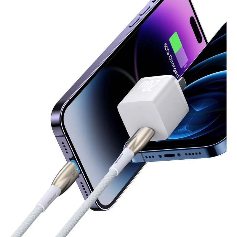 Kabel Baseus CADH000002 Lightning - USB-C PD 20W 480Mb/s 1m - biały - obrazek 8