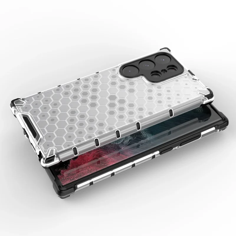 Honeycomb etui do Samsung Galaxy S23 Ultra pancerny hybrydowy pokrowiec czarne - obrazek 4