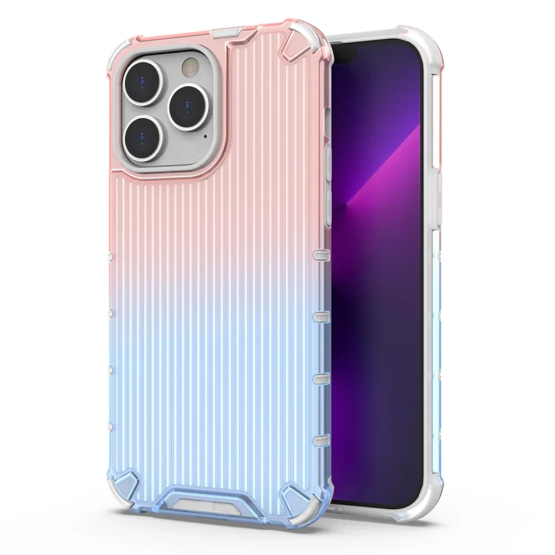 Ombre Protect Case etui do iPhone 13 Pro Max pancerny pokrowiec różowo-niebieskie