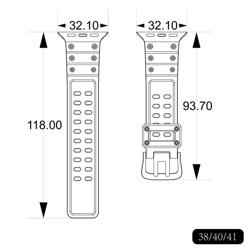 Strap Triple Protection pasek Apple Watch SE, 9, 8, 7, 6, 5, 4, 3, 2, 1 (41, 40, 38 mm) opaska bransoleta czarny - obrazek 8