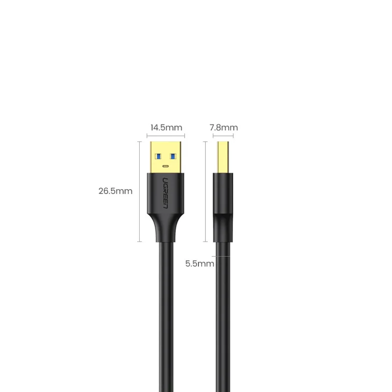 Kabel Ugreen US128 10369 USB-A 3.0 / USB-A 3.0 5Gb/s 0.5m - czarny - obrazek 9