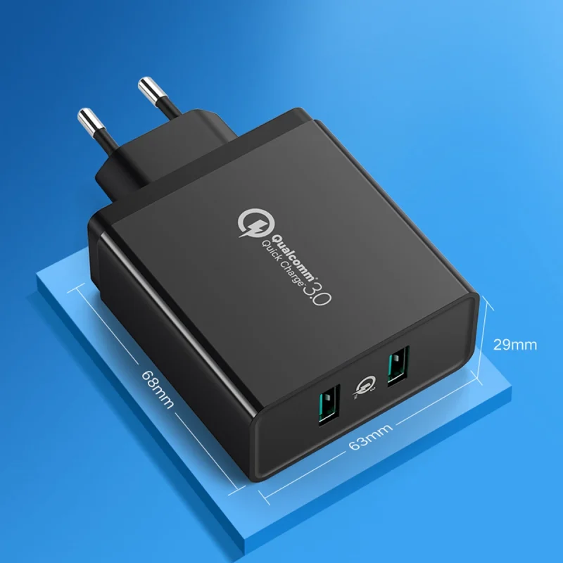 Ugreen ładowarka sieciowa 2xUSB-A 36W QC3.0 czarna (CD161) - obrazek 5