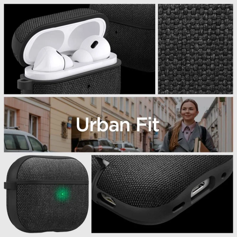 Etui Spigen Urban Fit na Apple AirPods Pro 1 / 2 - czarne - obrazek 15