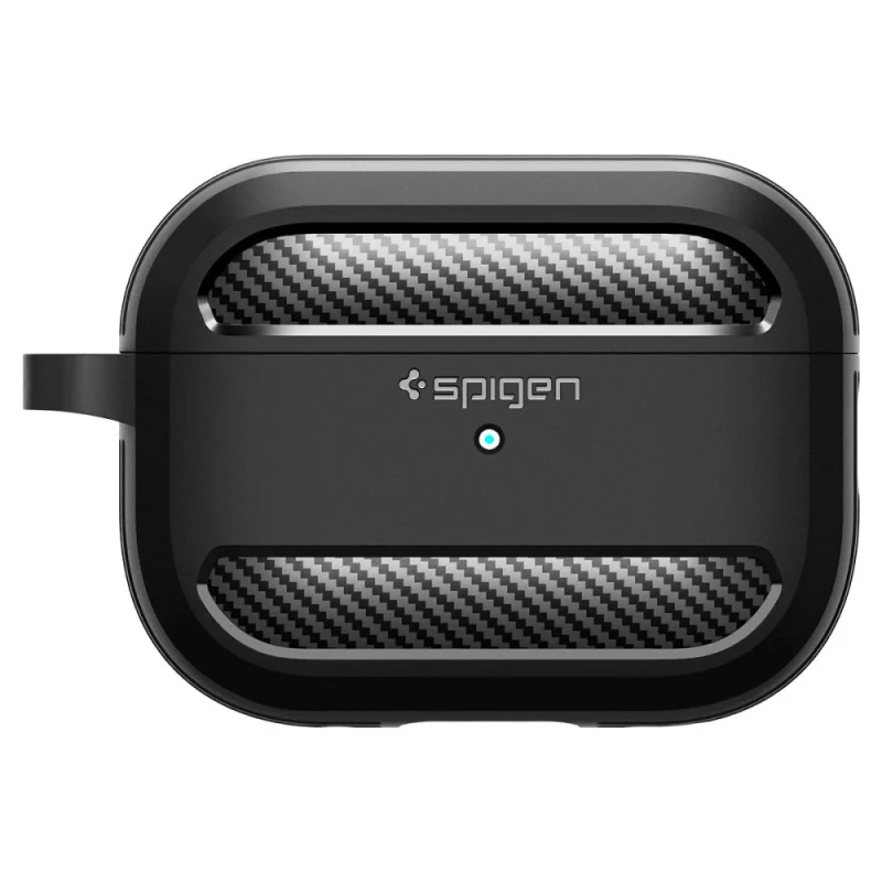 Etui Spigen Rugged Armor na Apple AirPods Pro 1 / 2 - czarny mat - obrazek 2