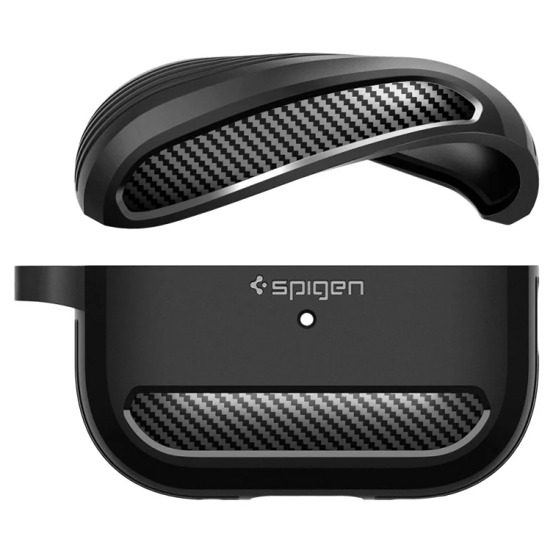 Etui Spigen Rugged Armor na Apple AirPods Pro 1 / 2 - czarny mat - obrazek 3