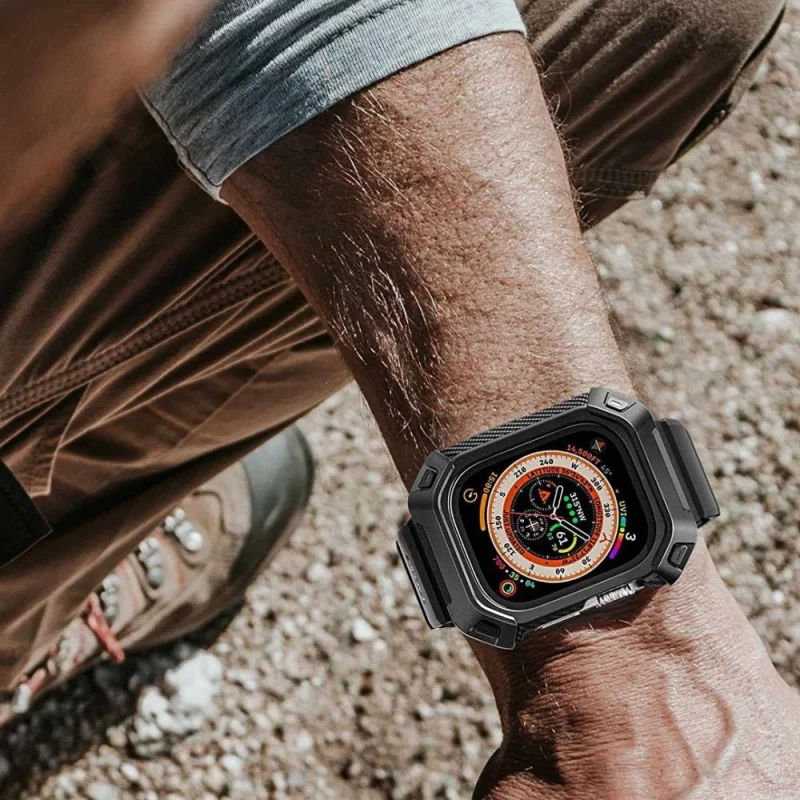 Zestaw etui Supcase Unicorn Beetle Pro i szkło hartowane na Apple Watch Ultra (49 mm) - czarne - obrazek 4