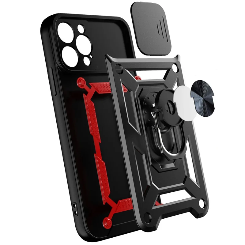 Hybrid Armor Camshield etui Motorola Moto G62 5G pancerny pokrowiec z osłoną na aparat czarne - obrazek 8