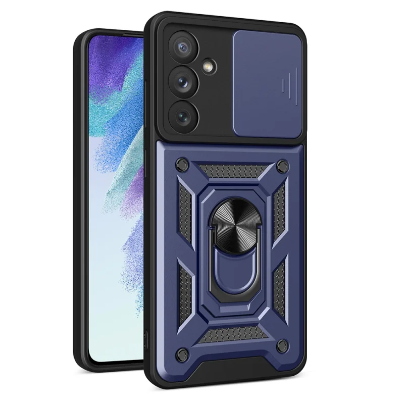 Hybrid Armor Camshield etui do Samsung Galaxy A54 5G pancerny pokrowiec z osłoną na aparat niebieskie