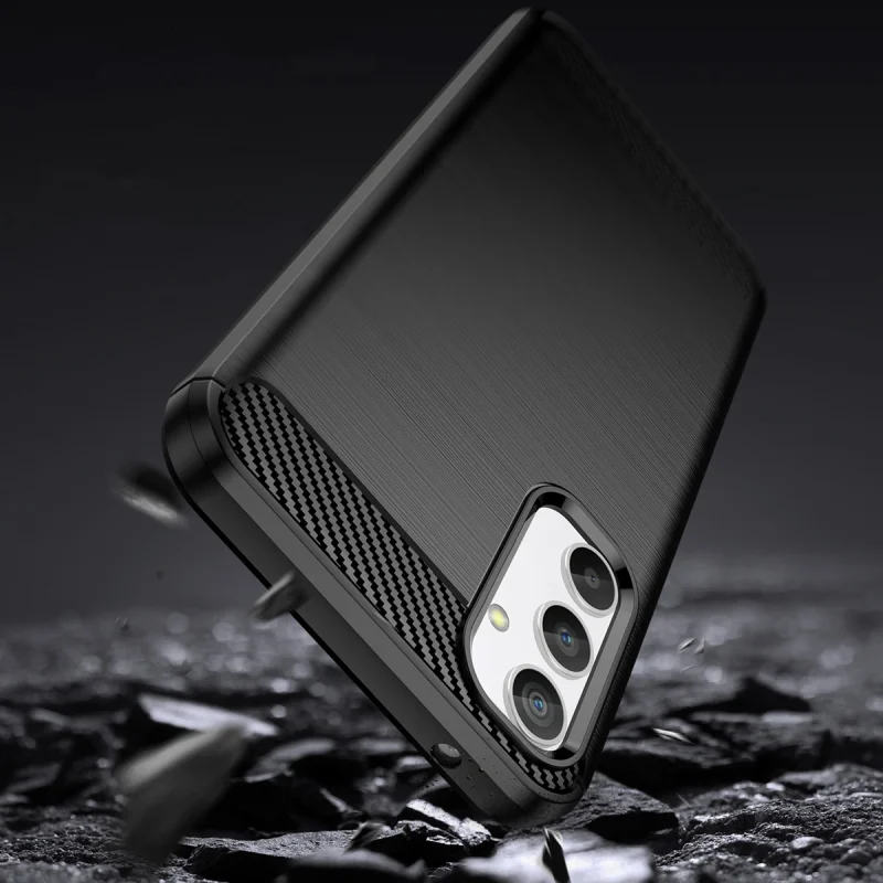 Carbon Case etui do Samsung Galaxy A34 5G elastyczny silikonowy karbonowy pokrowiec czarne - obrazek 3