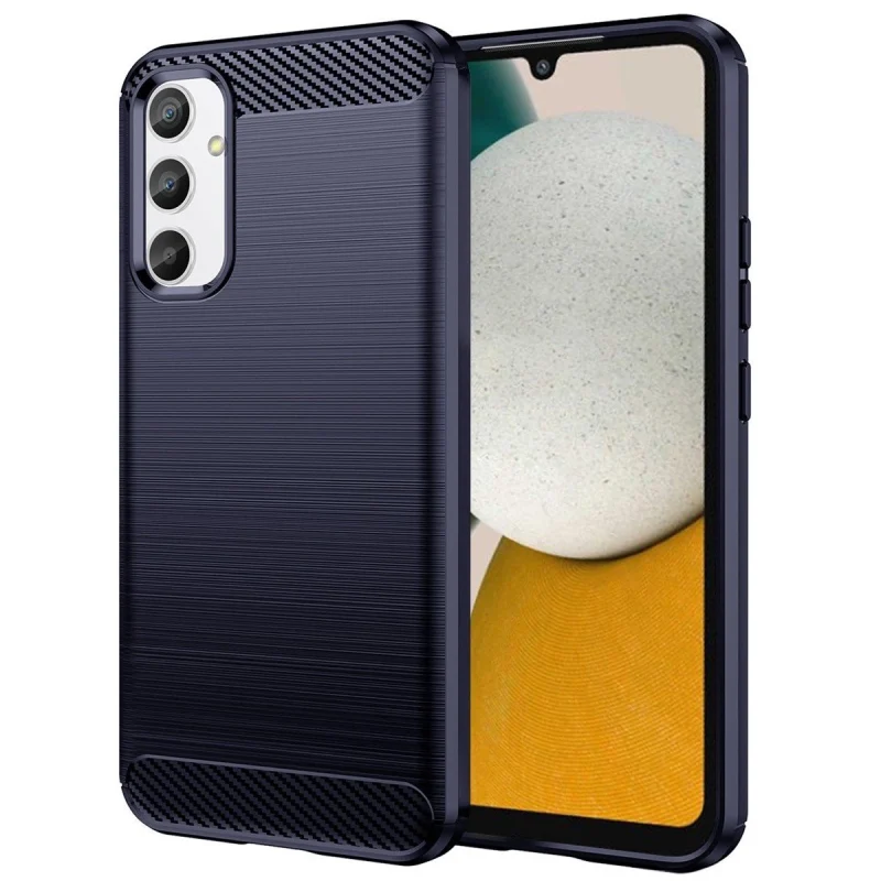 Carbon Case etui do Samsung Galaxy A54 5G elastyczny silikonowy karbonowy pokrowiec niebieskie - obrazek 2