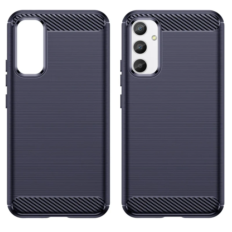 Carbon Case etui do Samsung Galaxy A54 5G elastyczny silikonowy karbonowy pokrowiec niebieskie