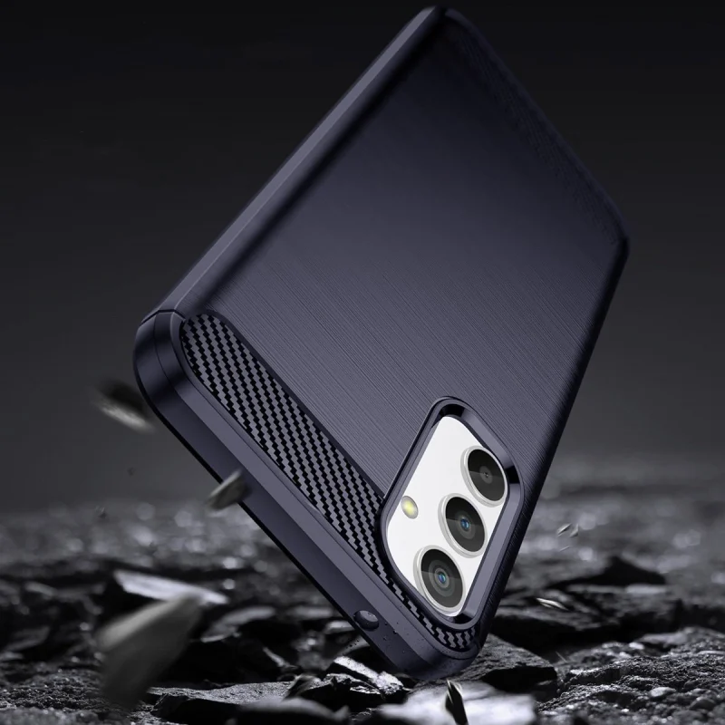 Carbon Case etui do Samsung Galaxy A54 5G elastyczny silikonowy karbonowy pokrowiec niebieskie - obrazek 8