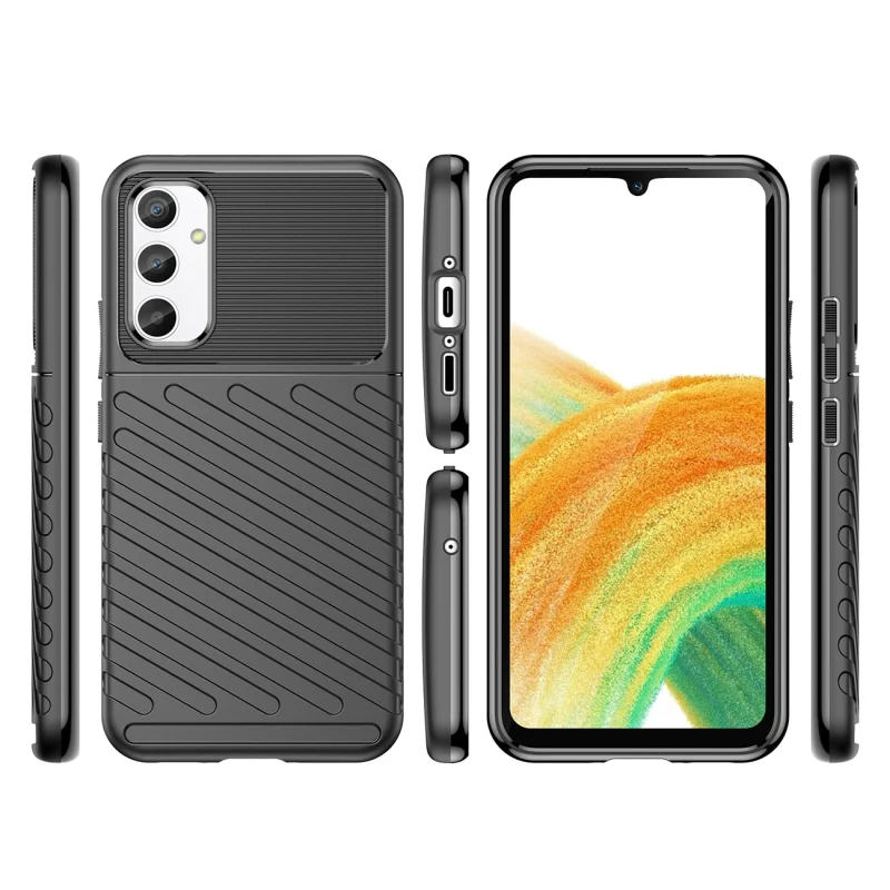 Thunder Case etui do Samsung Galaxy A34 5G silikonowy pancerny pokrowiec czarne - obrazek 2