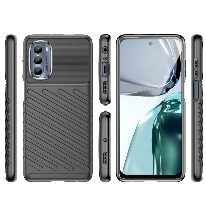 Thunder Case etui do Motorola Moto G62 5G silikonowy pancerny pokrowiec czarne - obrazek 2