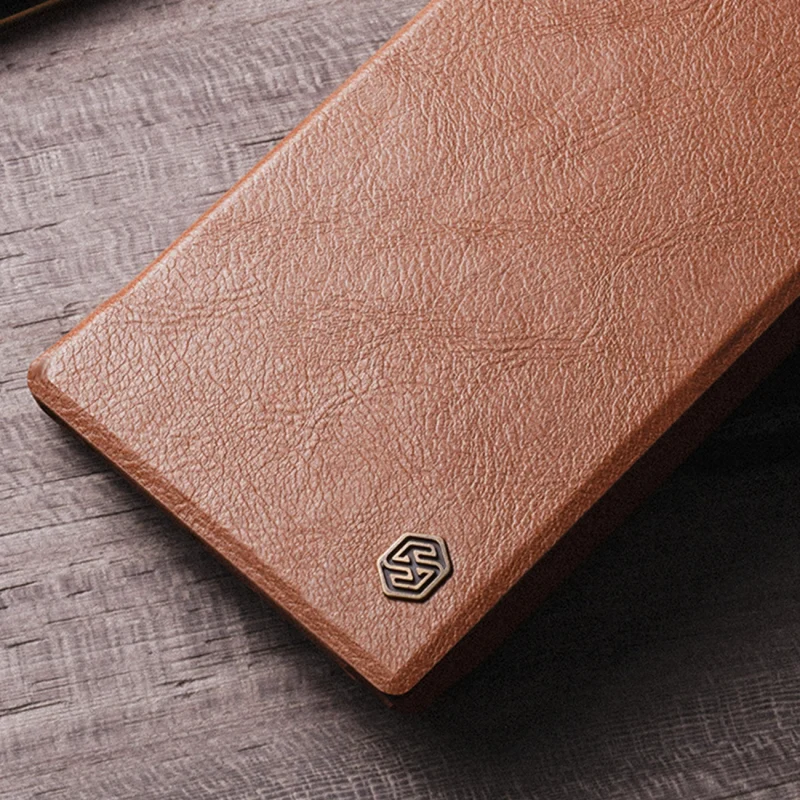 Nillkin Qin Leather Pro Case etui Samsung Galaxy S23 Ultra pokrowiec z klapką osłona na aparat czarne - obrazek 15