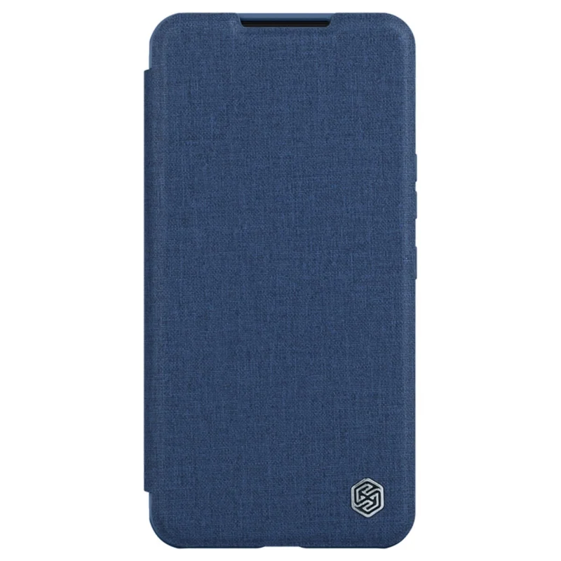 Nillkin Qin Cloth Pro Case etui Samsung Galaxy S23+ pokrowiec z klapką osłona na aparat niebieskie - obrazek 2