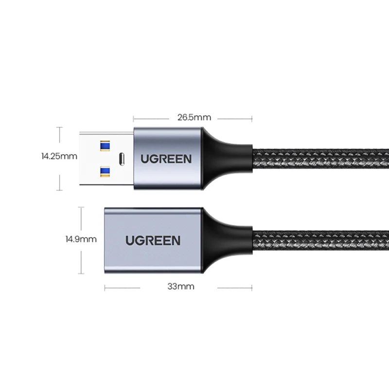 Ugreen przedłużacz adapter kabel przewód USB (męski) - USB (żeński) 3.0 5Gb/s 2m szary (US115) - obrazek 14