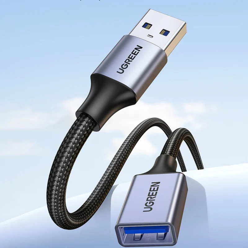 Ugreen przedłużacz adapter kabel przewód USB (męski) - USB (żeński) 3.0 5Gb/s 2m szary (US115) - obrazek 2