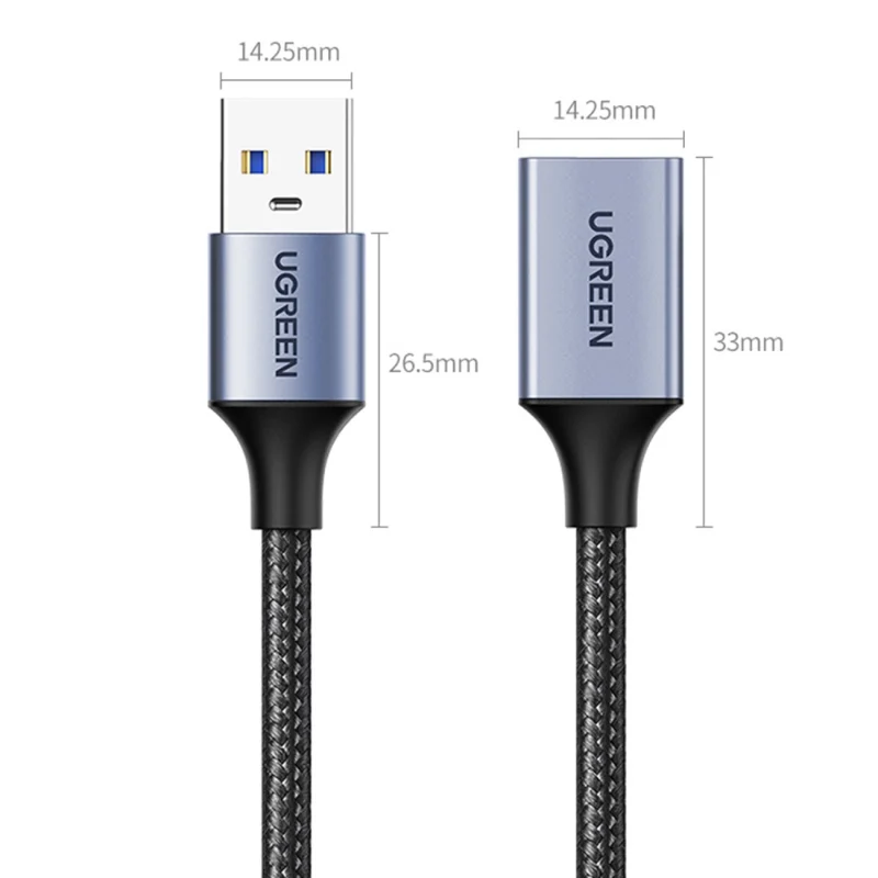 Ugreen kabel przedłużacz adapter USB (męski) - USB (żeński) 3.0 5Gb/s 1m szary (US115) - obrazek 8