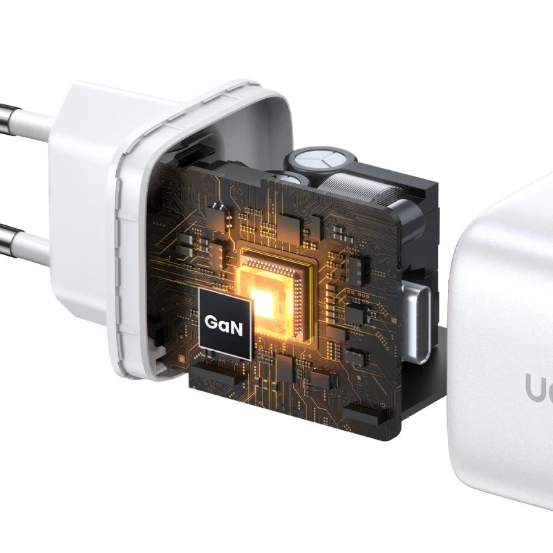 Szybka ładowarka GaN 2 x USB-C 45W QC PD Ugreen CD294 - biała - obrazek 9