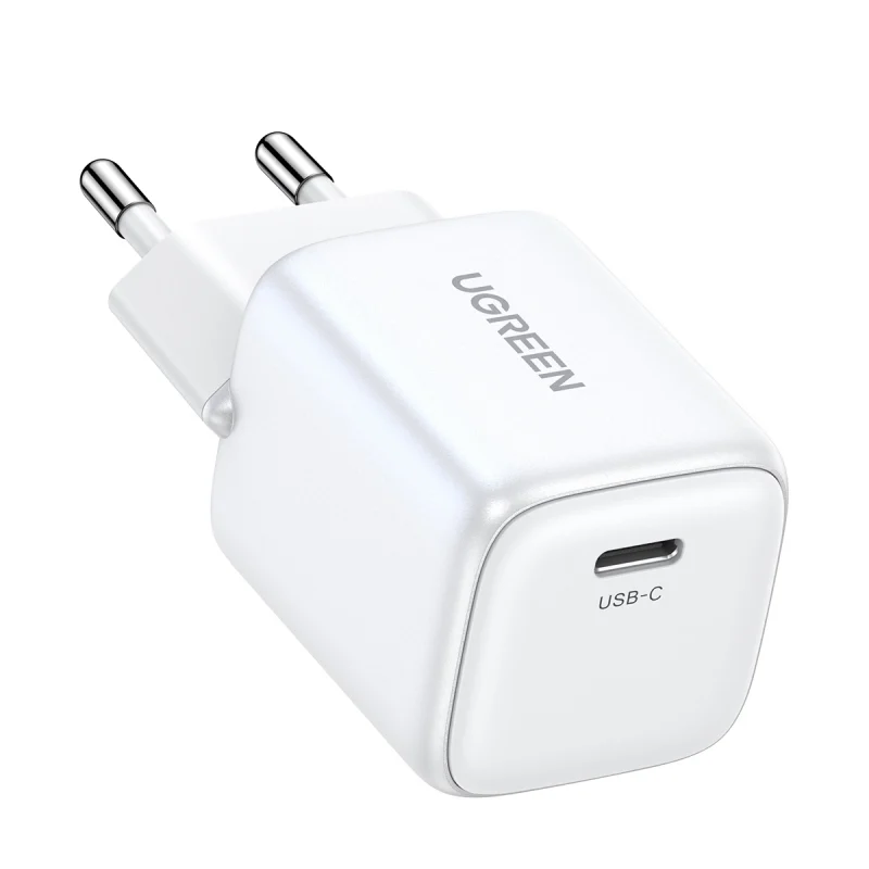 Szybka ładowarka sieciowa GaN USB C 30W PD Ugreen Nexode Mini - biała - obrazek 3