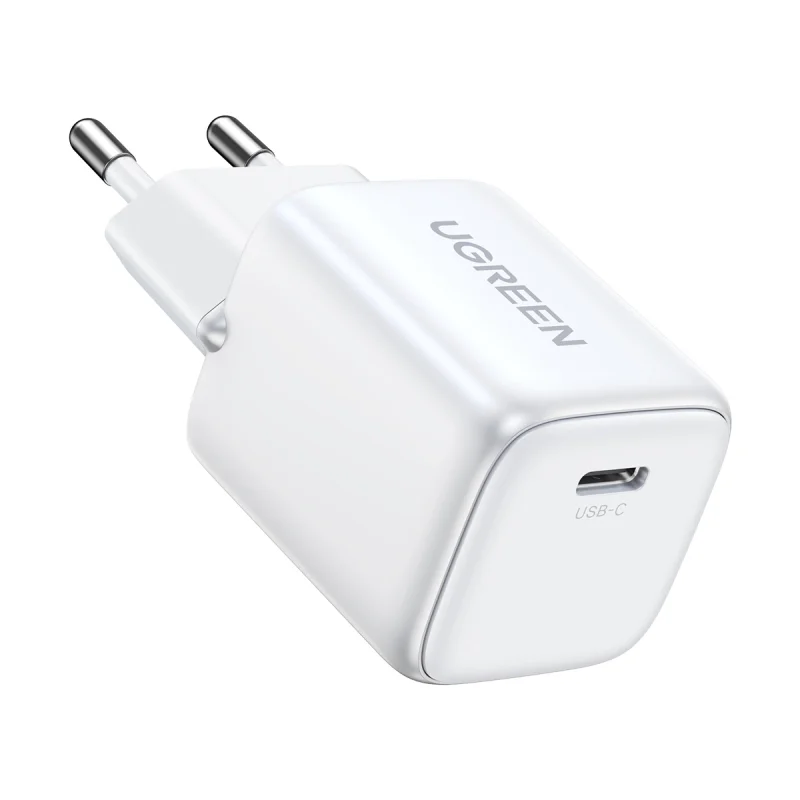 Ładowarka Ugreen Nexode mini CD318 15324 sieciowa GaN 20W USB-C  PD 3.0 / QC 4.0 - biała - obrazek 4