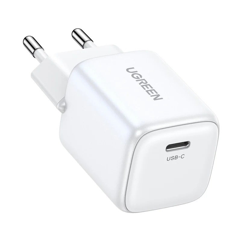 Ładowarka Ugreen Nexode mini CD318 15324 sieciowa GaN 20W USB-C  PD 3.0 / QC 4.0 - biała - obrazek 2