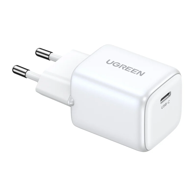 Ładowarka Ugreen Nexode mini CD318 15324 sieciowa GaN 20W USB-C  PD 3.0 / QC 4.0 - biała - obrazek 3