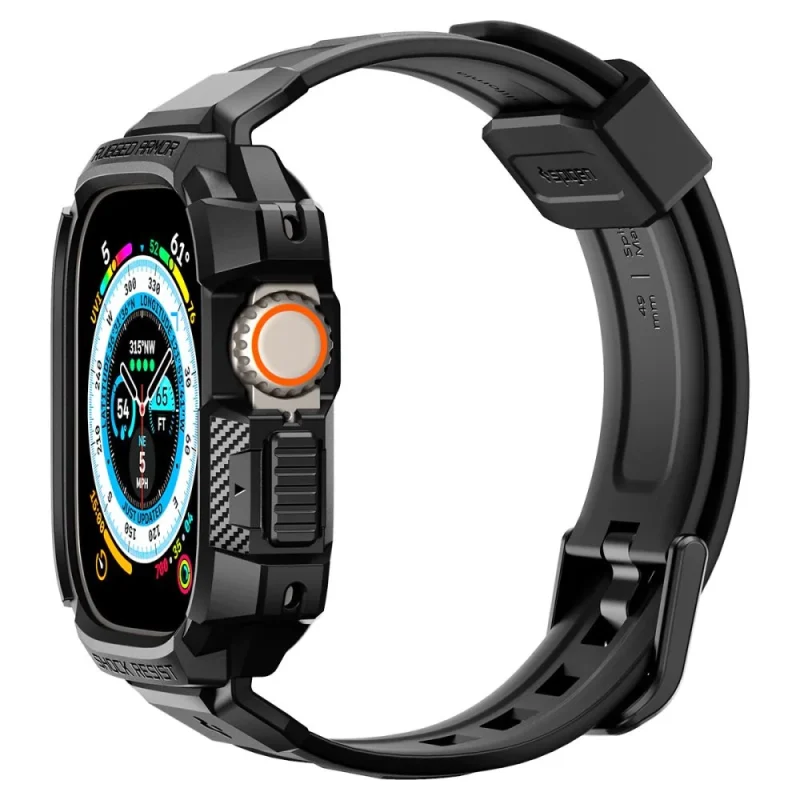 Etui z paskiem Spigen Rugged Armor Pro na Apple Watch Ultra (49 mm) - czarne - obrazek 14