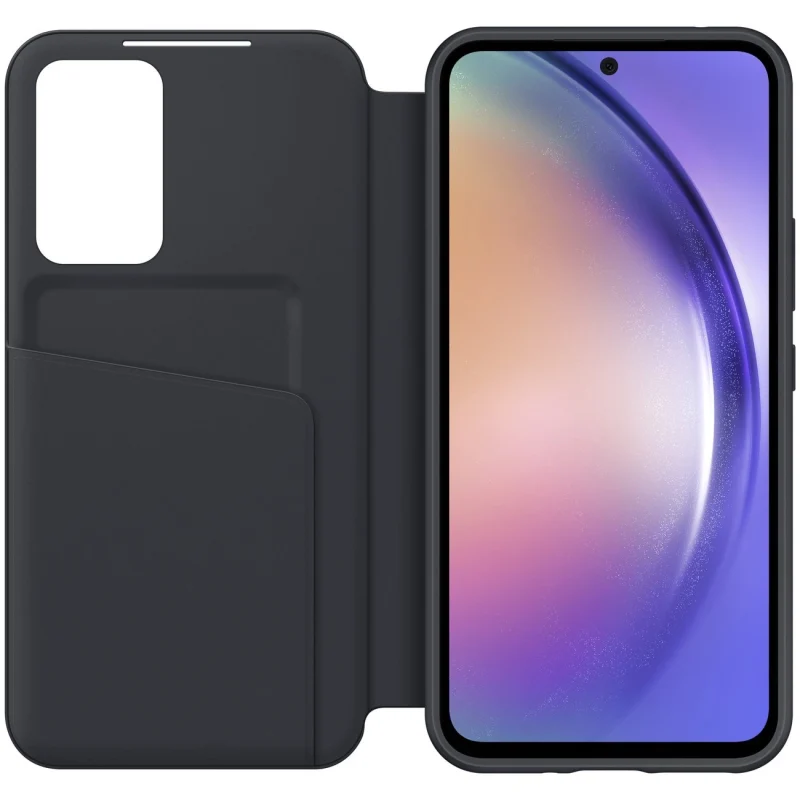 Samsung Smart View Wallet Case etui Samsung Galaxy A54 5G pokrowiec z inteligentną klapką okienkiem portfel na kartę czarne (EF-ZA546CBEGWW) - obrazek 3