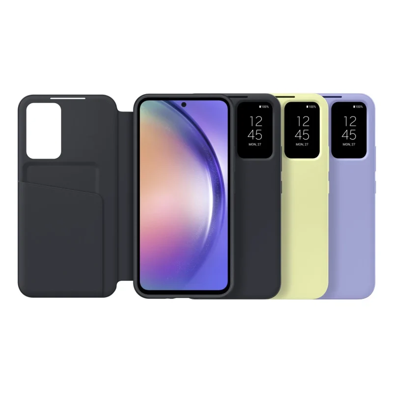 Samsung Smart View Wallet Case etui Samsung Galaxy A54 5G pokrowiec z inteligentną klapką okienkiem portfel na kartę czarne (EF-ZA546CBEGWW) - obrazek 7