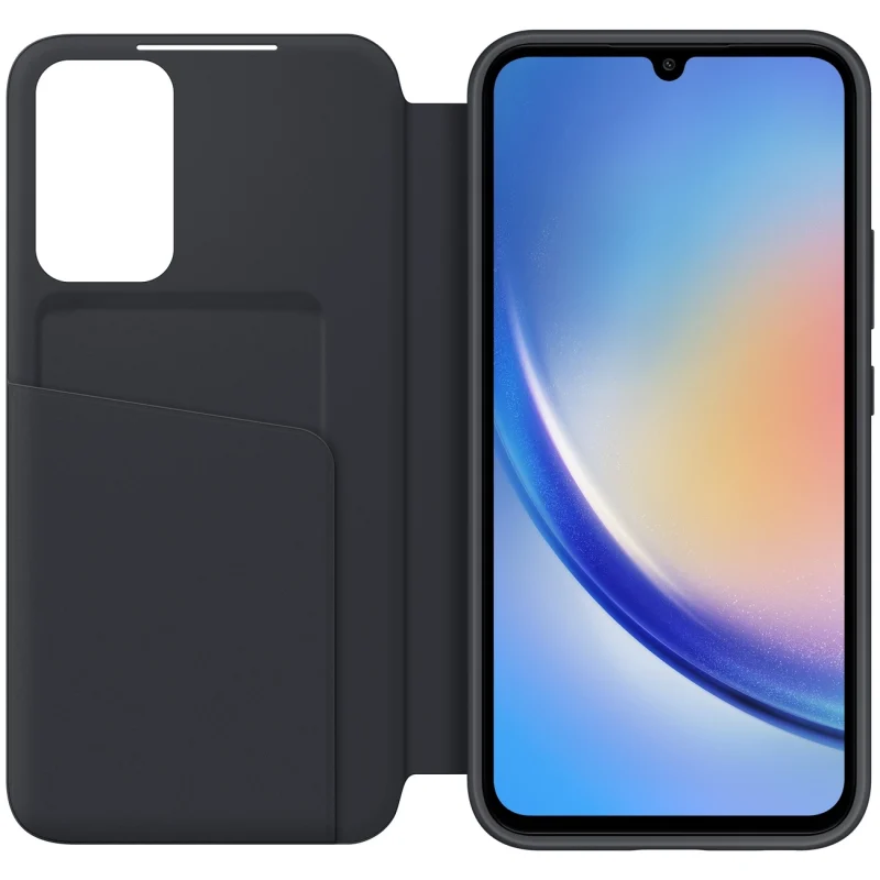 Samsung Smart View Wallet Case etui Samsung Galaxy A34 5G pokrowiec z inteligentną klapką okienkiem portfel na kartę czarne (EF-ZA346CBEGWW) - obrazek 3