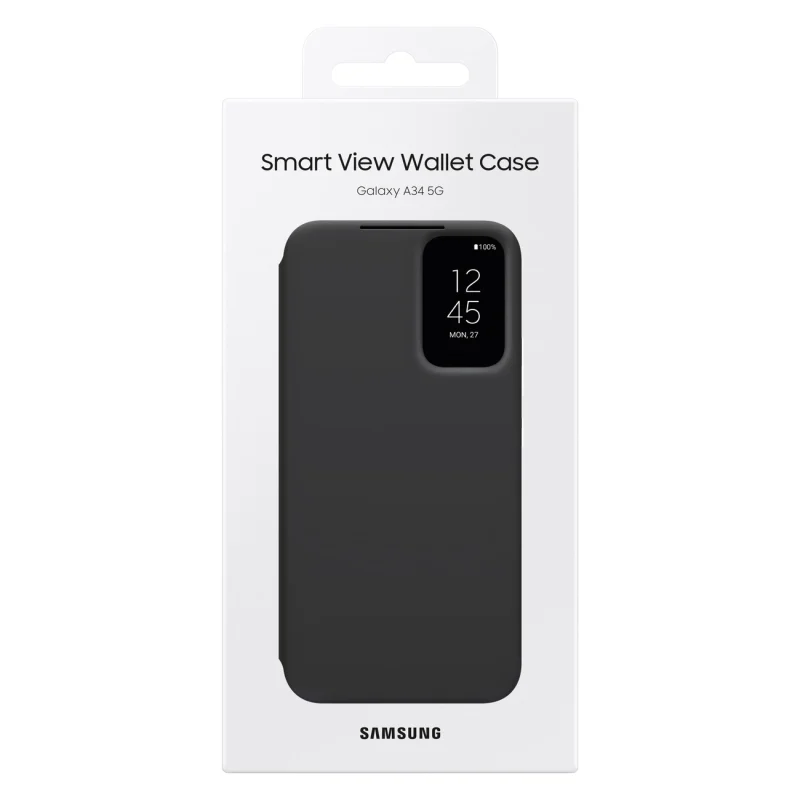 Samsung Smart View Wallet Case etui Samsung Galaxy A34 5G pokrowiec z inteligentną klapką okienkiem portfel na kartę czarne (EF-ZA346CBEGWW) - obrazek 5