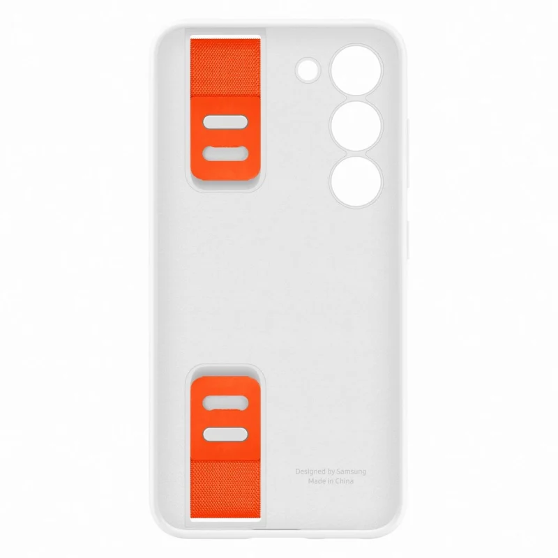 Samsung Silicone Grip Cover etui Samsung Galaxy S23 silikonowy pokrowiec z paskiem na rękę białe (EF-GS911TWEGWW) - obrazek 6