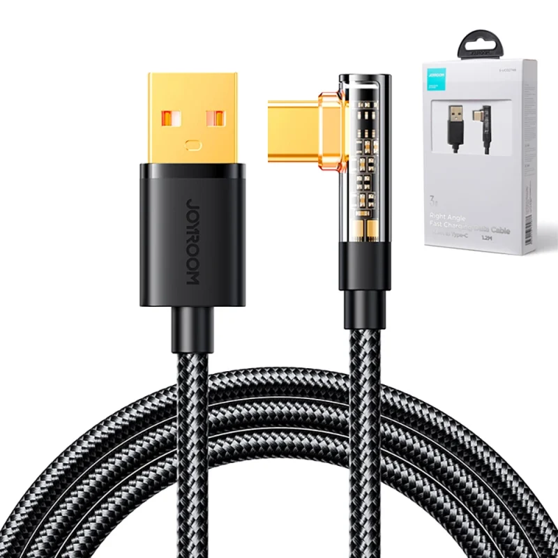 Kabel Joyroom Gaming Cable S-UC027A6 USB-C (kątowy) / USB-A (prosty) 3A 1.2 m - czarny - obrazek 11